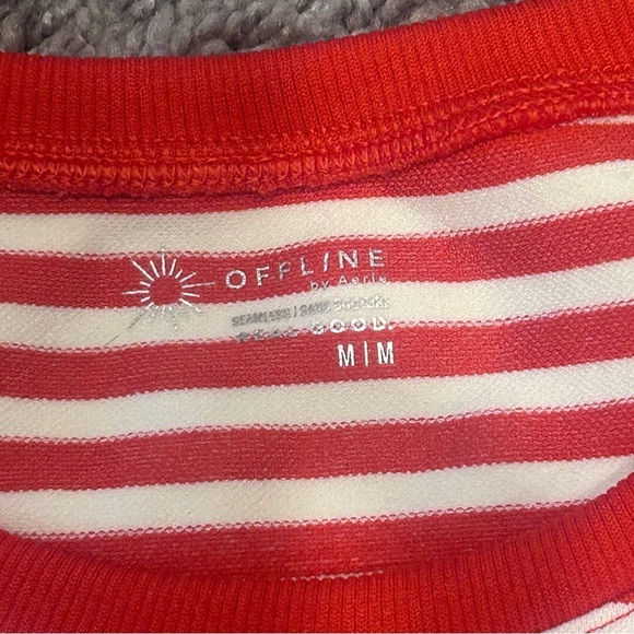 Offline by Aerie Red and White Striped Crop Top. Size Medium. NWOT - Picture 3 of 6